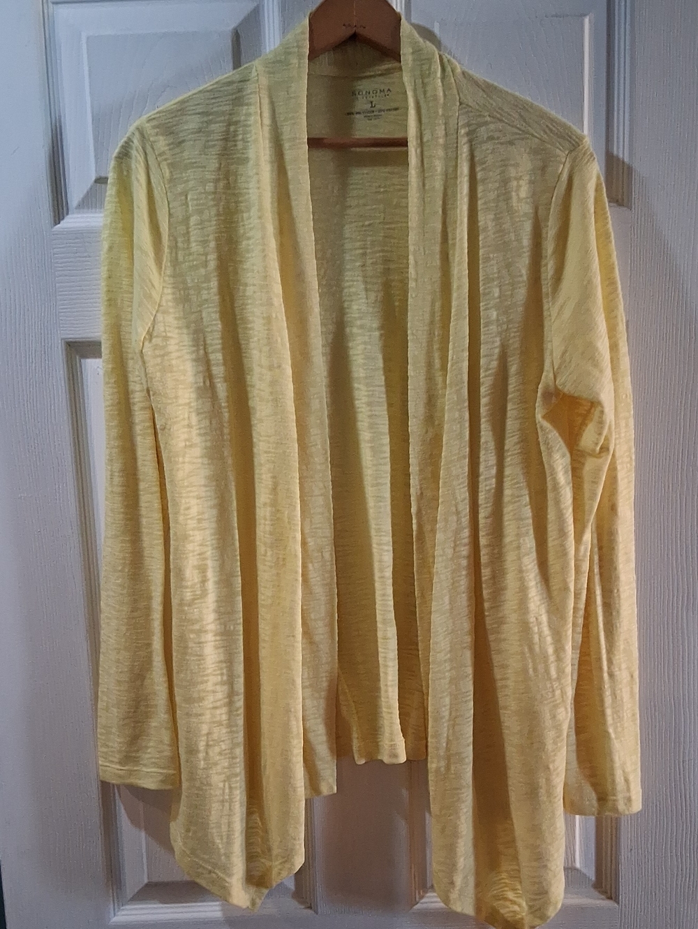 Sonoma Pale Yellow Open-Front Lightweight Cardigan